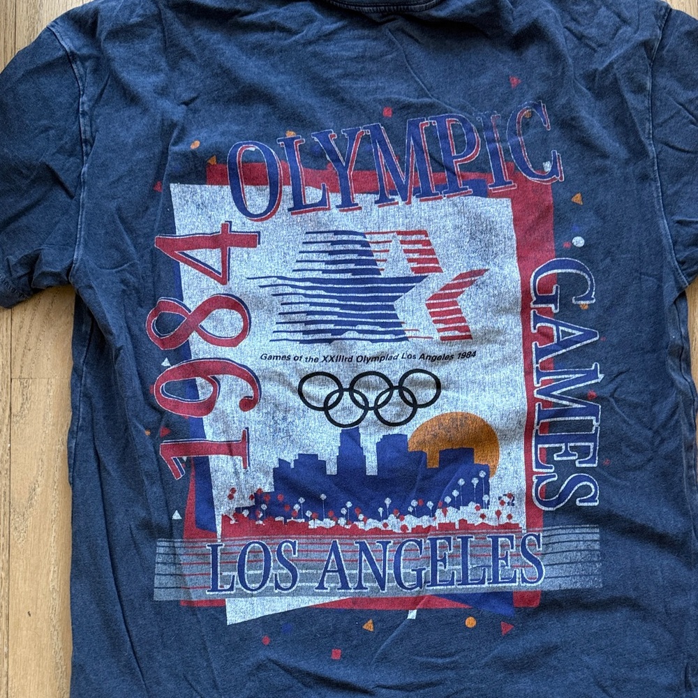 Navy Blue 1984 Olympics T-Shirt - Picture 3 of 3